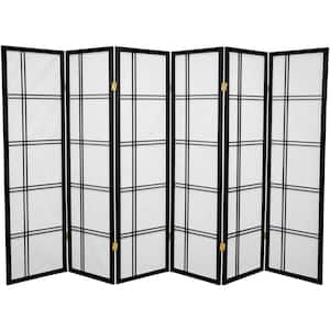 5 ft. Black 6-Panel Room Divider