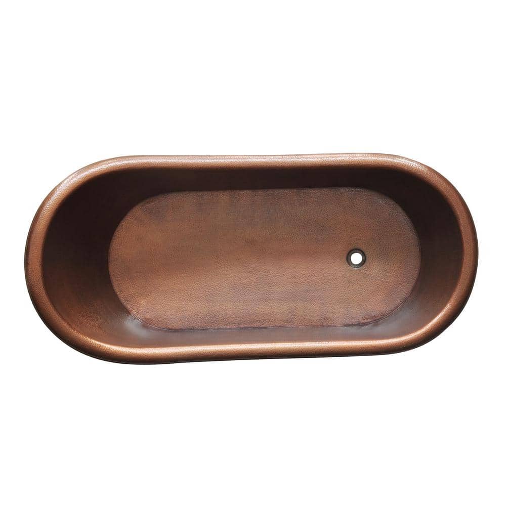 Heisenberg 67.5" Antique Copper Freestanding Clawfoot Bathtub