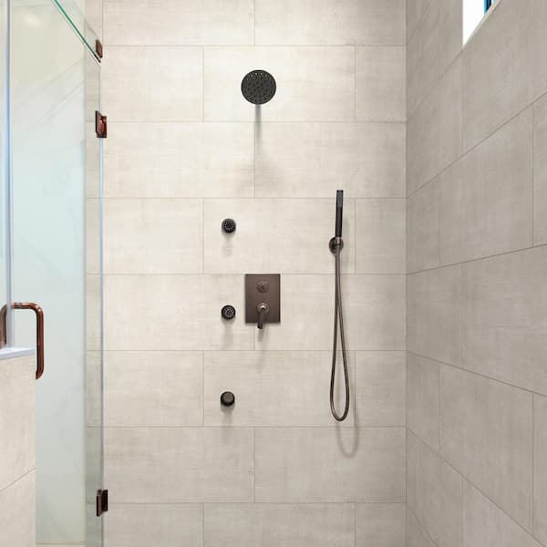 Unico Pearl 24 in. x 48 in. Concrete Look Porcelain Floor and Wall Tile (15.50 sq. ft. /Case)
