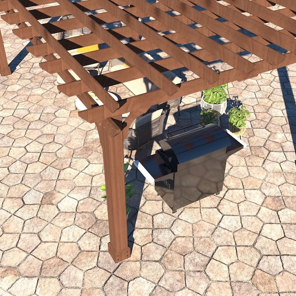 VEIKOU 12x16FT Wood Pergola - Solid Cedar Patio Gazebo With Slatted Roof For Backyard, Deck & Garden
