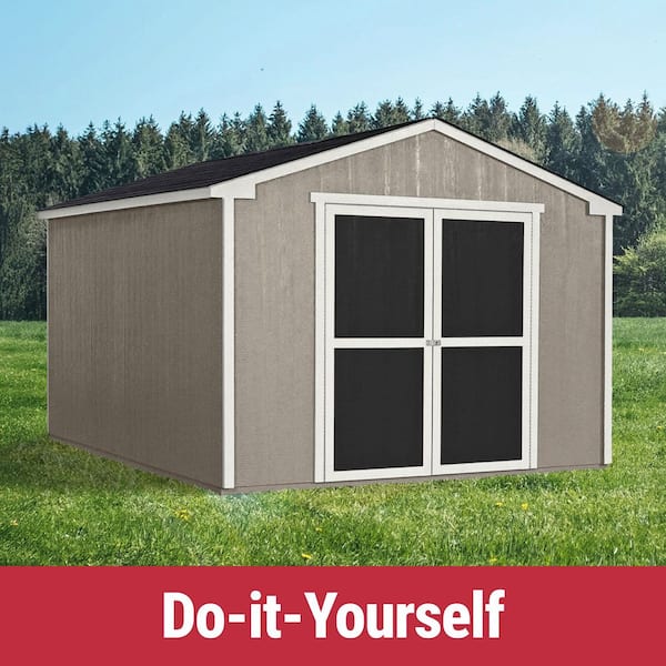 DIY Cumberland 10 ft. x 16 ft. Pre-Cut Wood Shed with Floor - Outdoor Storage Kit (160 sq. ft.)