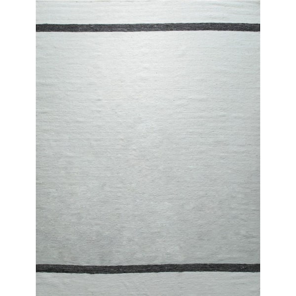 EORC Ivory 6 ft. x 9 ft. Hand-Woven Wool Contemporary Natural Wool Flat Rug Area Rug
