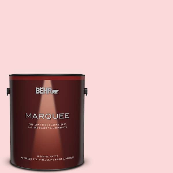 BEHR MARQUEE 1 gal. #140A-2 Coy Pink Matte Interior Paint & Primer