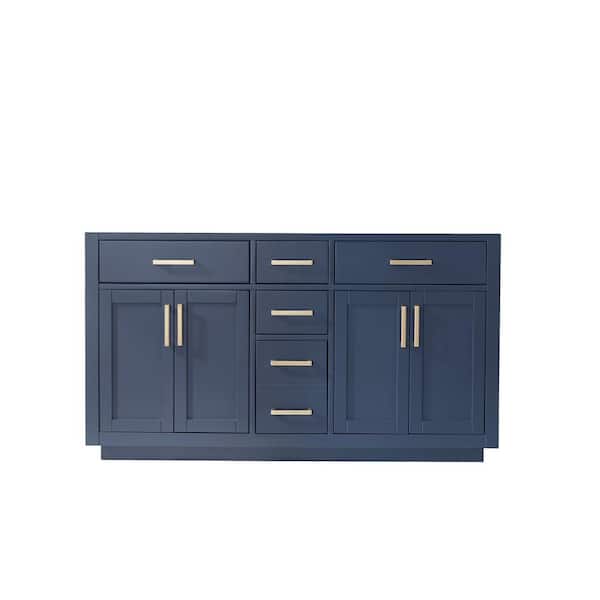 Altair Ivy 59.2 in. W x 21.6 in. D x 33.1 in. H Bath Vanity Cabinet without Top in Royal Blue