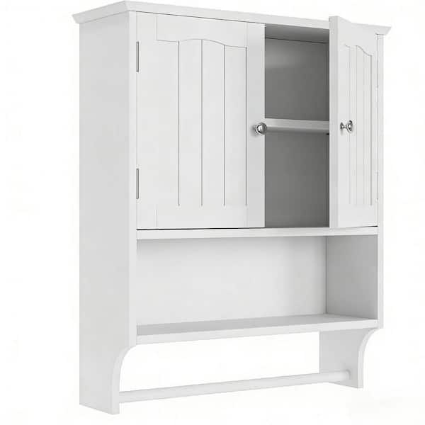 22.4 in W x 7.5 in D x 27.6 in H Plywood Ready to Assemble Wall Cabinet White with Full Extension