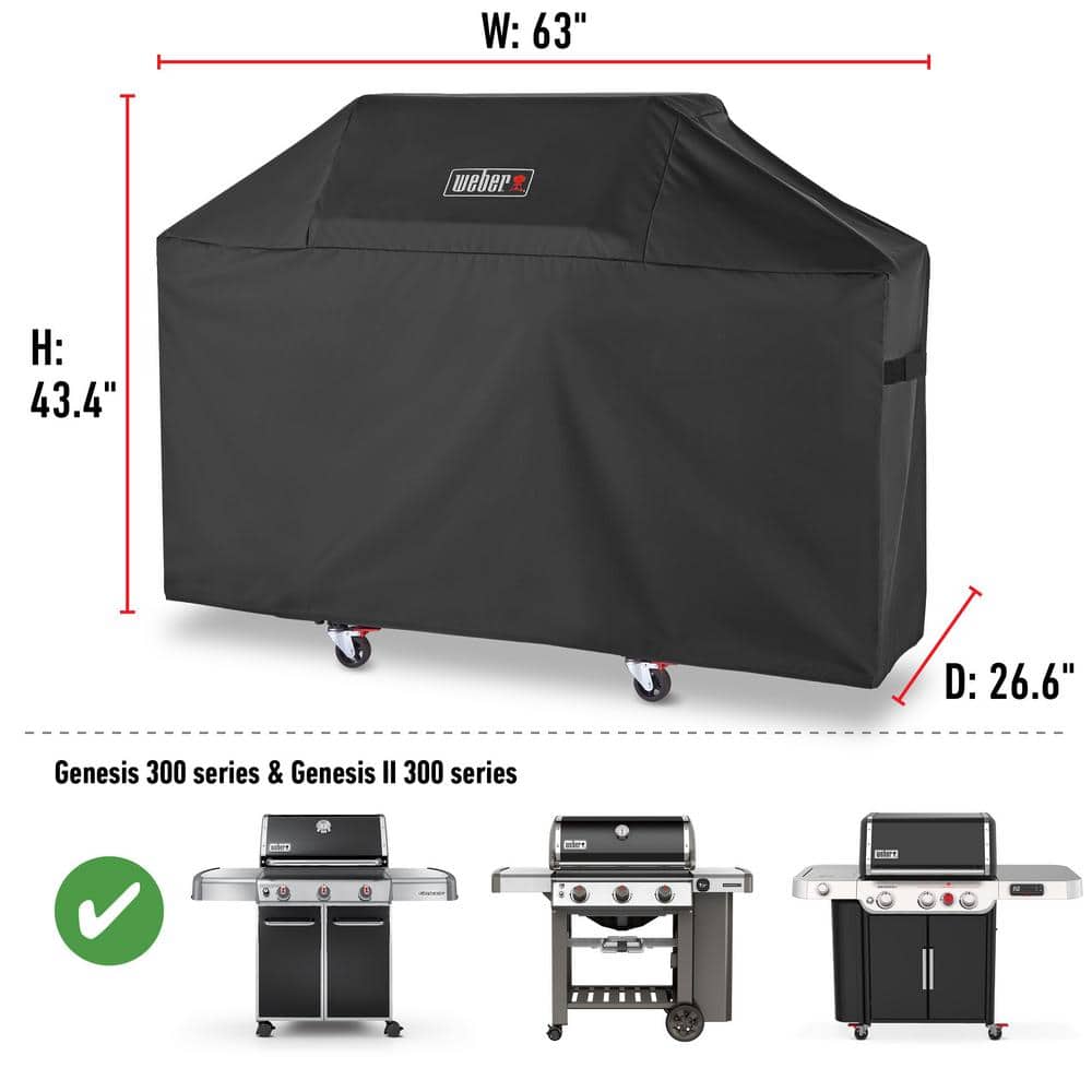 Black Heavy Duty Waterproof Grill Cover for Genesis 300 Series