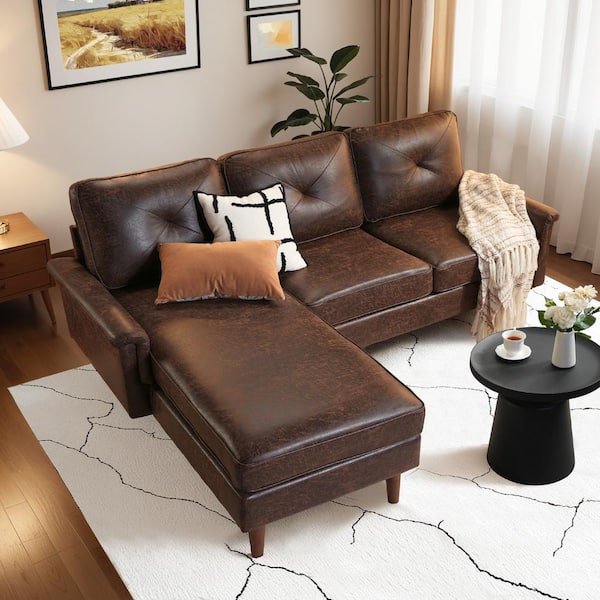 Allwex Zephyr 87 in. Straight Arm 2-Piece Suede Modern L