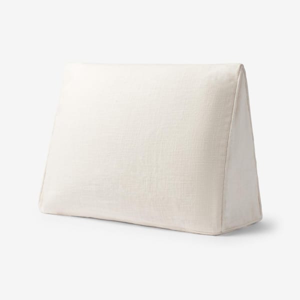 The Company Store Concord Cotton Twill Ivory Solid 20 in. x 15 in. Medium Reading Wedge Throw Pillow Cover