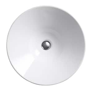 Conical Bell Vitreous China Vessel Sink in White