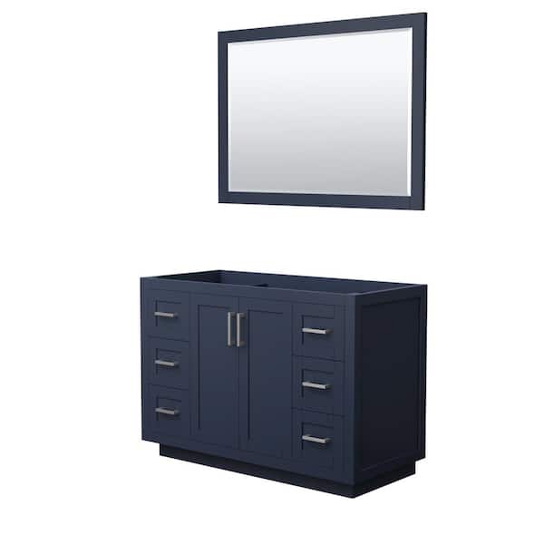Wyndham Collection Miranda 47.25 in. W x 21.75 in. D Single Bath Vanity Cabinet Only with Mirror in Dark Blue