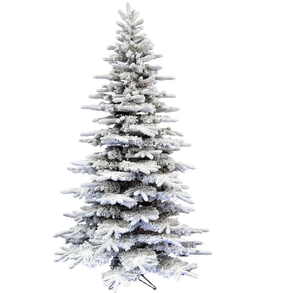 Christmas Time 6.5 ft. White Pine Snowy Artificial Christmas Tree