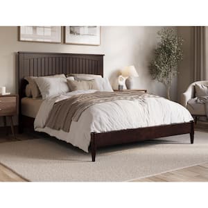 Naples Espresso Black Solid Wood Frame Queen Low Profile Platform Bed