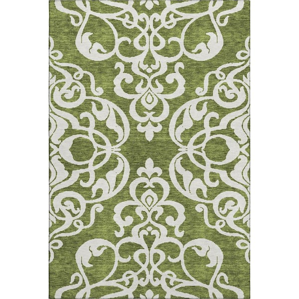 Addison Rugs Mayfield Premium Machine Washable Abstract AMF973 Green 5 ft. x 7 ft. 6 in. Area Rug