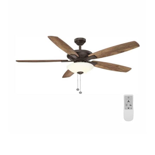 Hampton Bay Menage 56 in. Integrated LED Oil Rubbed Bronze Ceiling Fan with Wi-Fi Remote Control Works with Google and Alexa