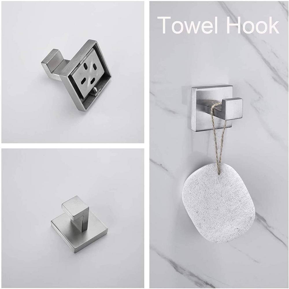 Brushed Nickel 4-Piece Stainless Steel Bathroom Hardware Set