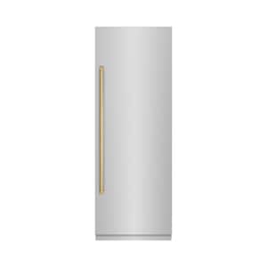 30 in. 16.7 cu. ft. Freezerless Column Refrigerator in Stainless Steel w/ Graphite Gray Interior & Polished Gold Accents