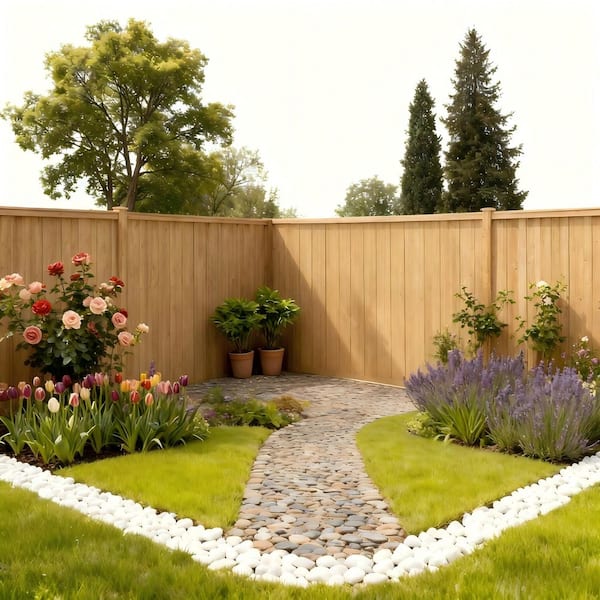 9/16 in. L x 5-1/2 in. W x 6 ft. H Wood Dog-Ear Fence Picket for Garden Fences (15-Pack)