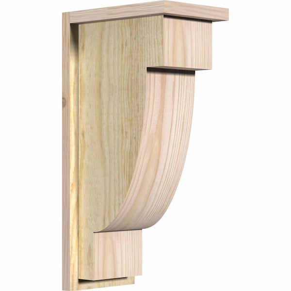 Ekena Millwork 8 in. x 12 in. x 24 in. Douglas Fir Alpine Rough Sawn Corbel with Backplate