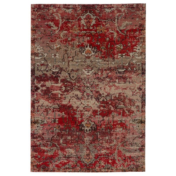 Amorette Red Beige 7 Ft 6 In X 9, Home Depot Outdoor Rugs 4×6