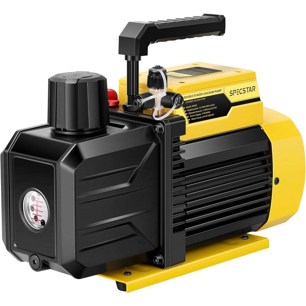 3/4 HP 7.2 CFM 110-Volt Dual Stage Rotary Vane HVAC Air Vacuum Pump with 2 Oil Bottles price history on PriceWatchPro