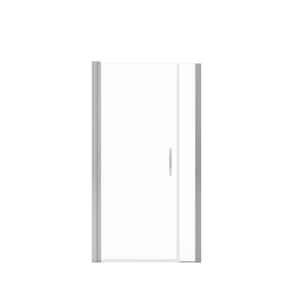 Manhattan 35 in. to 37 in. W x 68 in. H Pivot Frameless Shower Door with Clear Glass in Chrome
