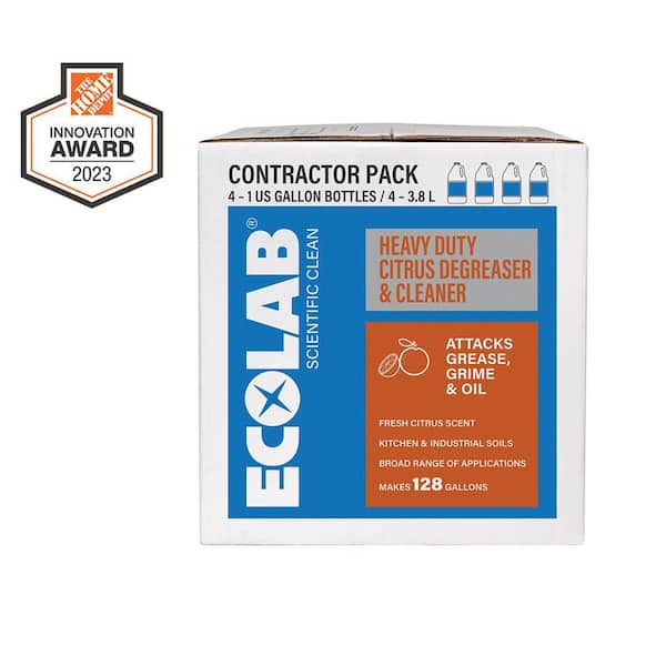 ECOLAB 1 Gal. Heavy Duty Citrus Degreaser Concentrate Cleaner, Attacks Grease and Grime (4-Pack)