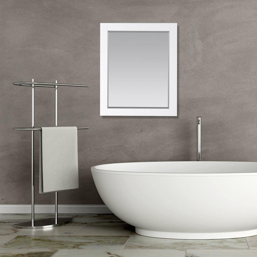 Maribella 36" Rectangular Wood Framed Bathroom Vanity Mirror in Silver