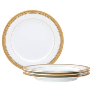 Crestwood Gold 8.25 in. (Gold) Porcelain Salad Plates, (Set of 4)