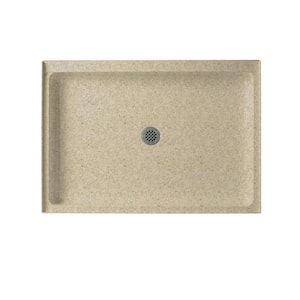 Swanstone 48 in. L x 34 in. W Alcove Shower Pan Base with Center Drain in Prairie