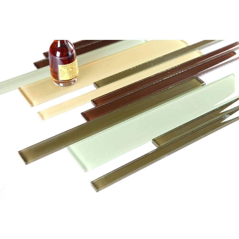 12" x 12" Multicolor Glossy Glass Mosaic Tile