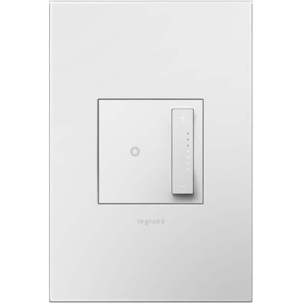 Legrand Adorne sofTap Tru-Universal 700-Watt 1-Pole/3-Way Dimmer for All Loads and Wall Plate with Microban, White