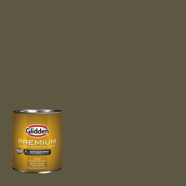 Glidden Premium 1 qt. PPG1113-7 Olive Green Flat/Matte Exterior