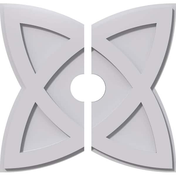 Ekena Millwork 1 in. P X 6-3/4 in. C X 18 in. OD X 3 in. ID Cosmo Architectural Grade PVC Contemporary Ceiling Medallion, Two Piece
