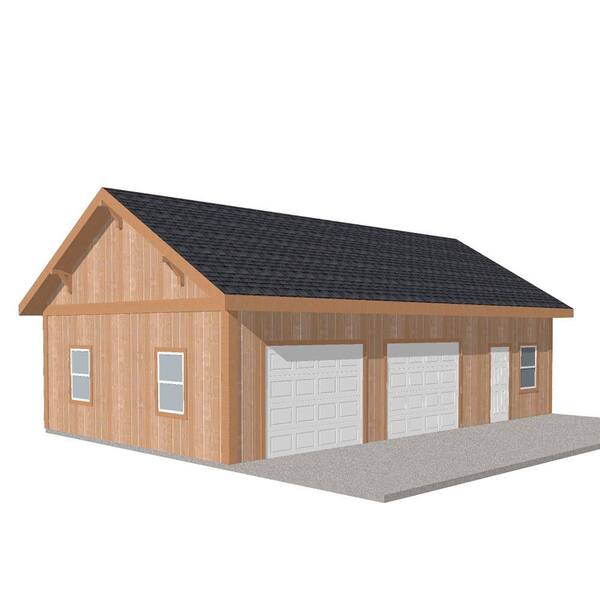 Barn Pros Workshop 40 ft. x 24 ft. Engineered Permit-Ready Wood Garage Package (Installation Not Included)