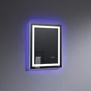 Deco 24 in. W x 30 in. H Small Rectangular Frameless Wall Mount Bathroom Vanity Mirror in Aluminum
