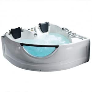 61 in. Acrylic Freestanding Flatbottom Whirlpool and Air Bathtub in White