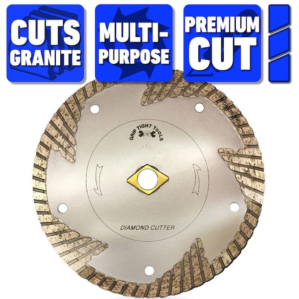 7 in. Premium Deep Turbo Cut Diamond Blade for Cutting Granite, Marble, Concrete, Stone, Brick and Masonry (3-Pack)