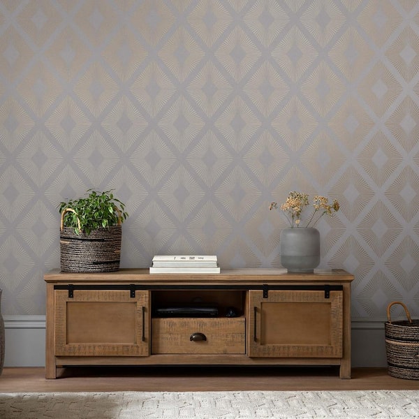 Deco Triangle Grey Wallpaper