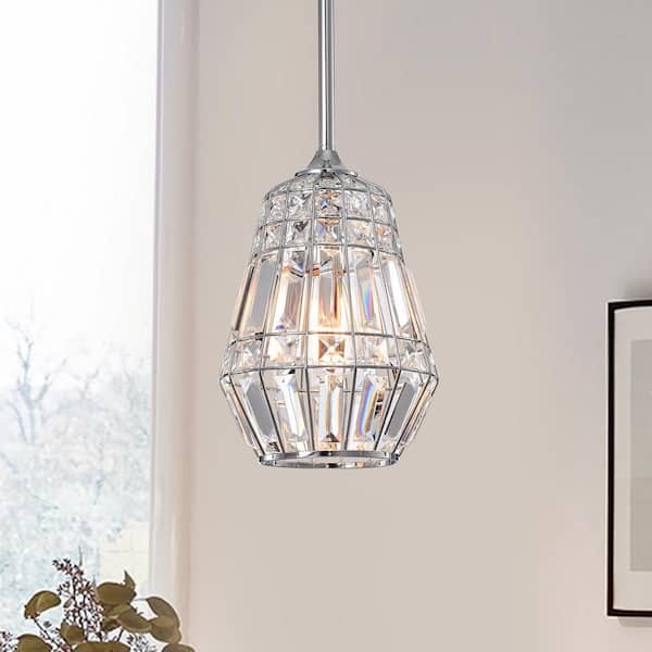 Warehouse of Tiffany Trazi 8 in. 1-Light Indoor Chrome Finish