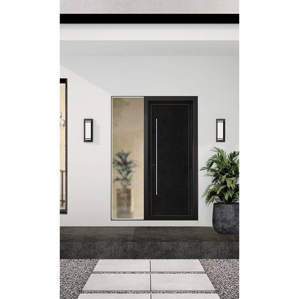 Black Aluminum LED Outdoor Wall Sconce with Acrylic Shade