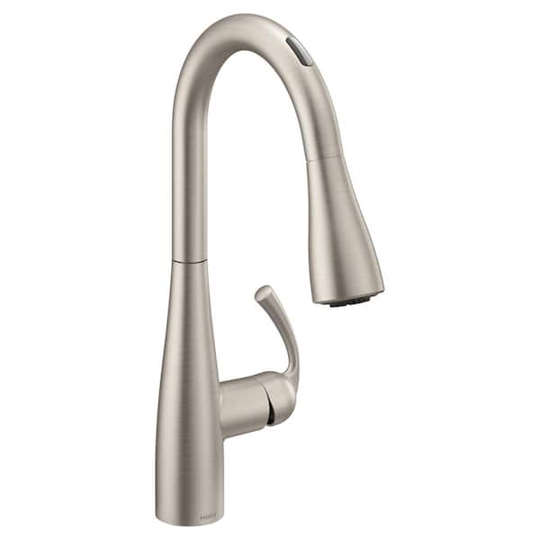 MOEN Essie Single-Handle Smart Touchless Pull Down Sprayer Kitchen Faucet with Voice Control and Power Clean in Stainless