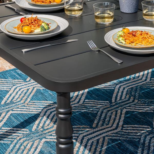 Nuu Garden Black Rectangle Powder-Coated Metal Outdoor 61