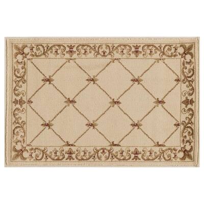 Tayse Rugs Sensation Border Ivory 2 ft. x 8 ft. Indoor Runner Rug ...