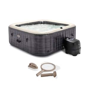 PureSpa Plus 6-Person Inflatable Square Hot Tub Spa with Maintenance Accessory Kit
