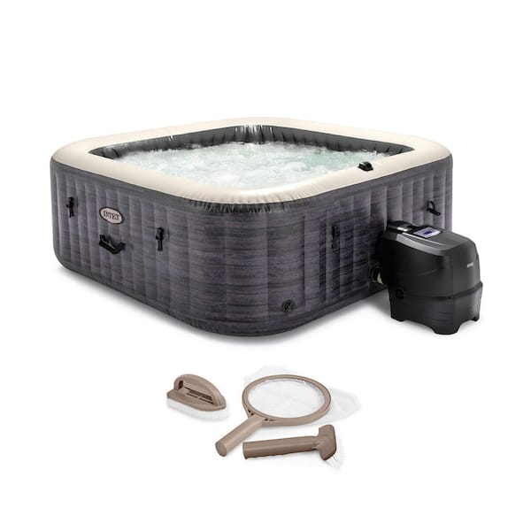Intex PureSpa Plus 6-Person Inflatable Square Hot Tub Spa with Maintenance Accessory Kit