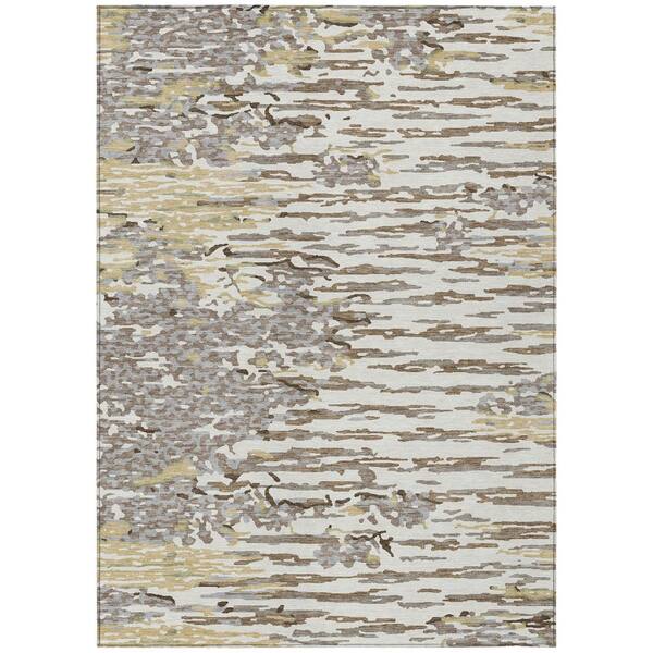 Chantille Machine Washable Indoor/Outdoor Abstract ACN2839 Ivory 8 ft. x 10 ft. Area Rug