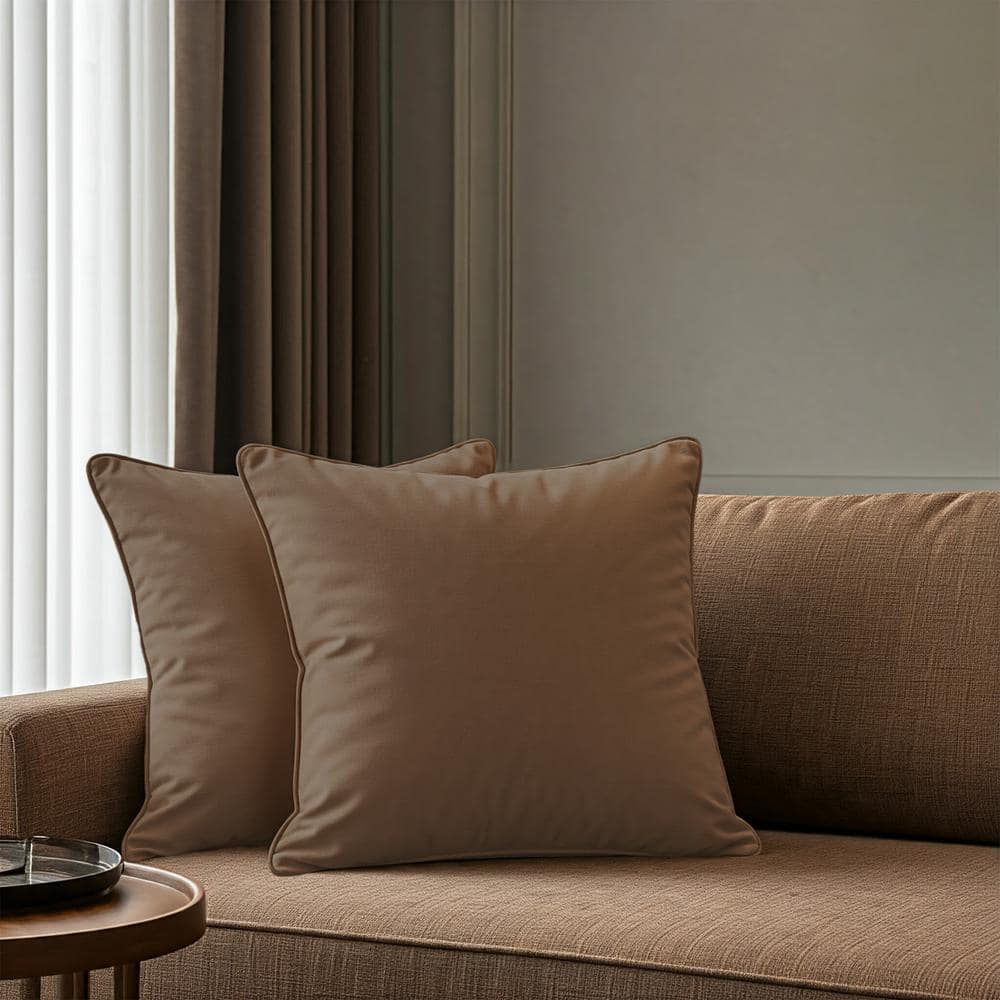 Cocoa Velvet 22" x 22" Pillow Cover Set