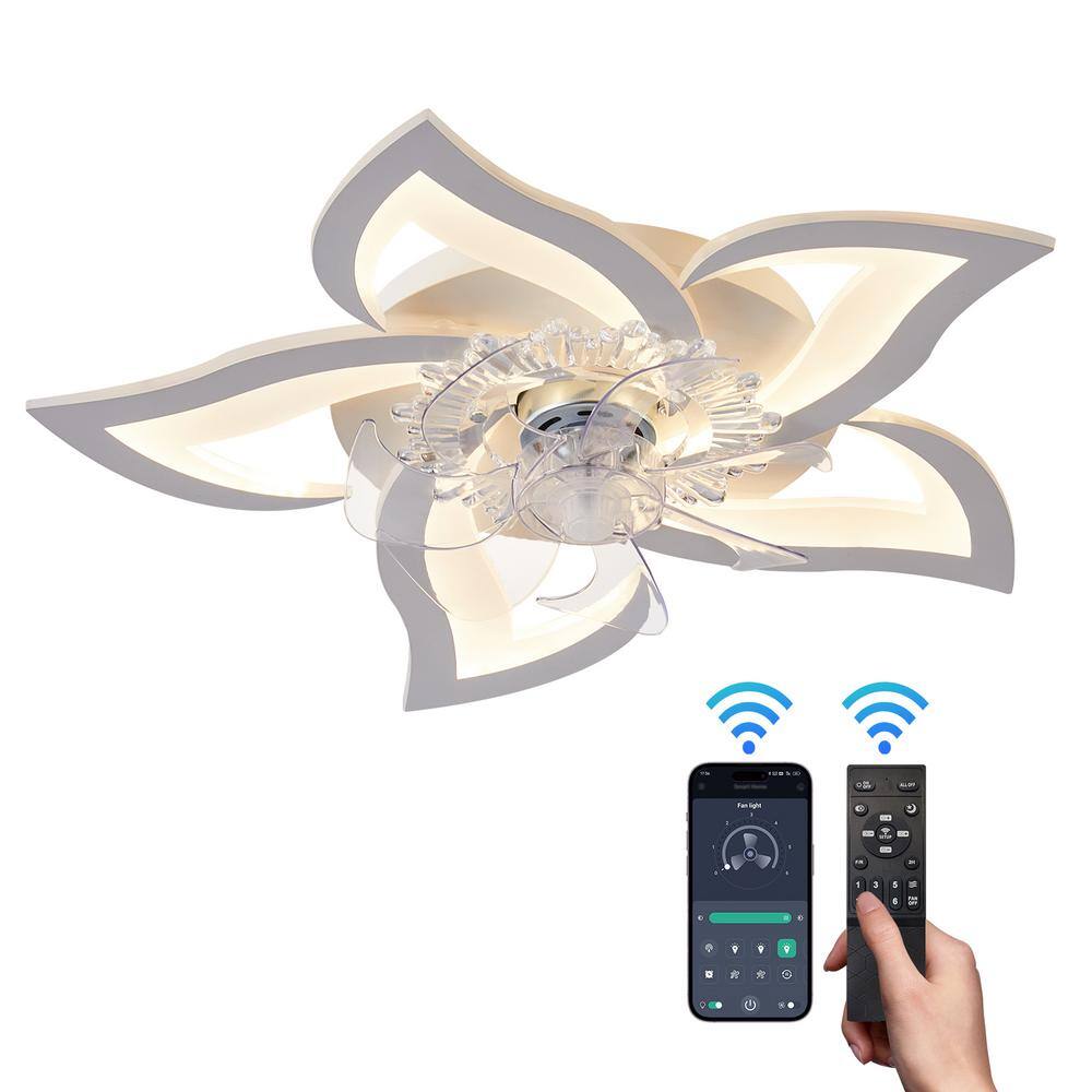 27 in. Indoor White Ceiling Fan with Lights, Flush Mount Ceiling Fan with Remote, 3-Light Color, 6-Speeds for Bedroom price history on PriceWatchPro