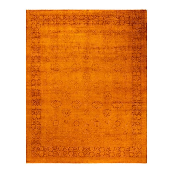 Overdyed Gold 8 ft. x 10 ft. Solid Wool Indoor Area Rug