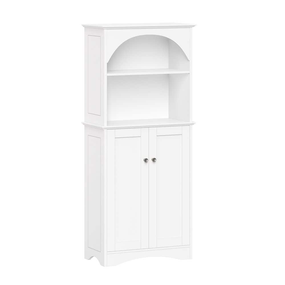 Bristol 22.6 in. W x 11.5 in. D x 52.5 in. H White 2-Door Tall Linen Cabinet with Open Shelves price history on PriceWatchPro